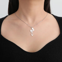 2024 New fashion Mom and Two Kids pendant necklace temperament everything with stainless steel collarbone chain accessories acce