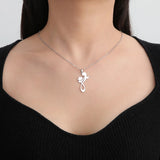 2024 New fashion Mom and Two Kids pendant necklace temperament everything with stainless steel collarbone chain accessories acce