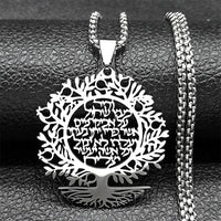 2024 New fashion Tree of Life elegant pendant lettering hollow necklace temperament hundred matching couple collarbone chain