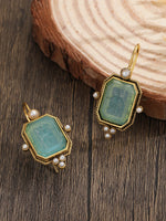 Elegant Vintage Geometric Pearl Pendant Drop Earrings Women Exquisite Hanging Piercing Earring Wed Bridal Jewelry Gift