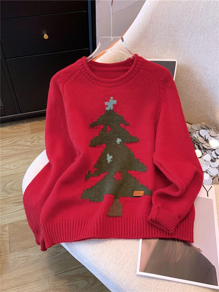 YuooMuoo Christmas Sweaters for Women 2025 New Autumn Winter Long Sleeve Christmas Tree Knitted Pullover Tops Korean Lady Shirts