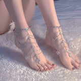 Bohemian Multi-layered Tassel Pendant Alloy Ankle Chain Banquet Ladies' Foot Chain