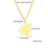 2024 New fashion stainless steel glossy Nicaragua map City necklace for women and men couples ethnic style accessory collarbone