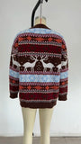 Y2k Style 2025 Winter Women Christmas Sweaters Allover Print Oversized Jumpers Full Sleeve Knitwear Warm Thick Knit Pullover Top