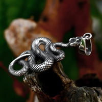 Beier Fashion Vintage Women Men Snake Stainless Steel Pendant Chain Necklace Jewelry LLBP8-492P