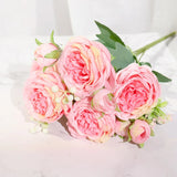 Silk Artificial Flower Rose Peony Bouque Home Decoration Bridal Holding Flower Wedding Decor Bouquet DIY Fake Flower Arrangement