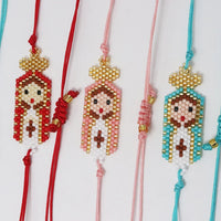 ZHONGVI Cute Religious Saint Design Bracelets for Womne Lady Colorful Miyuki Bead Europe and America Vacation Friendship Jewelry