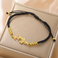 Dawapara Breathe Symbol Bracelet Ohm OM Unalome Symbol Charm Bracelet Stainless Steel Yoga Inspirational Supernatural Jewelry