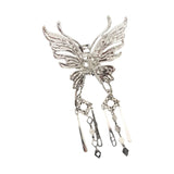 Y2K Style Metal Butterfly Hair Clip For Women Glitter Rhinestone Tassel Hair Clip Girls Trendy Exquisite Jewelry Hair Accessory