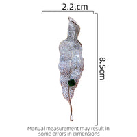 SUYU Women's Luxurious Brooch With Heavy Craftsmanship And Small Design Micro Inlaid Zircon Green Leaf Brooch Evening Dress