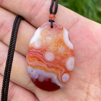 Natural Gobi Agate Pendant Alxa Eye Rock Rough Polished Energy Crystal Quartz Necklace Reiki Healing Stone Decor Gift
