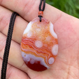 Natural Gobi Agate Pendant Alxa Eye Rock Rough Polished Energy Crystal Quartz Necklace Reiki Healing Stone Decor Gift