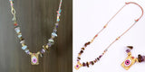 New Style Multi Color Braided Rope Star Moon Heart Hand Eye Charm Necklace,Unique Mix Stone 18K Gold Cotton Cord Jewelry Finding