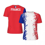 France Flag T Shirt Men Kids 3D Printed Football Tshirt Tops Summer Sports Fitness Short Sleeves Casual Round Neck Tee Shirts
