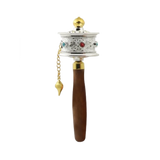 Hand Cranking Tibetan Prayer Wheel Double Bearing Colourful Turn Praying Instrument Rotatable Spinning Drum Religious Ornament