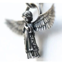 Retro Gothic Mysterious Demon Angel Wings Pendant Necklace Men's Punk Hip Hop Trendy Cool Jewelry Boy Gift