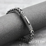 Bracelet Men's Stainless Steel Chain Punk Motorcycle Accessories Charm Bracelets Magnetic Clasp Vintage Jewelry Gifts Boyfriend