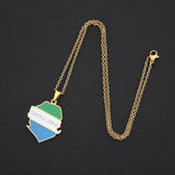 2024 new fashion stainless steel Sierra Leone map pendant necklace temperament everything collarbone chain birthday anniversary