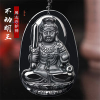 High-Grade Natural A Goods Jade Jade Mocui Zodiac Patron Saint Ink Jade Pendant Ice Kind Jade Pendant Luxury Necklace