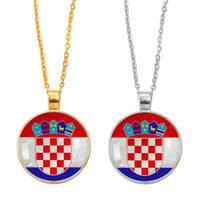 Anniyo Croatia Flag Pendant Necklaces for Women Men Hrvatska Jewelry #D0057
