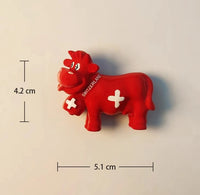 Swiss Dairy Cows Hand-painted 3D Fridge Magnets Switzerland Souvenirs Refrigerator Magnetic Stickers Gift