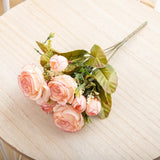 Silk Artificial Flower Rose Peony Bouque Home Decoration Bridal Holding Flower Wedding Decor Bouquet DIY Fake Flower Arrangement