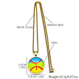 The new fashionable African Berber symbol round pendant necklace is a versatile accessory for both men and women, suitable for c