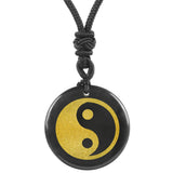 Chinese FengShui Amulet Crystal Quartz Tai Chi Yin Yang Fish Symbol Necklaces Taoist Reiki Energy Exorcism Pendants Jewelry