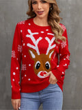 Autumn And Winter Cartoon Christmas Sweater O Neck Pullover Knitted Sweater New Fashion Elegant Casual Loose Party Sweaters