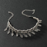 New Fashion Ethnic Style Retro Antique Alloy Carved Rhinestone Women's Neck Chain Choker Necklace Indian Jewelry