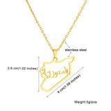 2024 new fashion stainless just Syria map pendant necklace temperament everything collarbone chain birthday anniversary gift