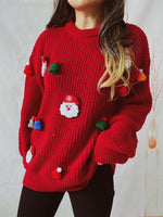 Handmade Decorative Christmas Sweaters Women Fashion Cute O Neck Long Sleeve Knitted Pullover Sweater Female Autumn Winter New