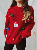 Handmade Decorative Christmas Sweaters Women Fashion Cute O Neck Long Sleeve Knitted Pullover Sweater Female Autumn Winter New
