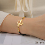 Lucktune Khanda Sikh Faith Bracelet for Women Men Stainless Steel Vintage Indian Sword Lucky Bracelet Spiritual Jewelry Gift