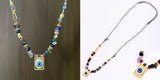 New Style Multi Color Braided Rope Star Moon Heart Hand Eye Charm Necklace,Unique Mix Stone 18K Gold Cotton Cord Jewelry Finding