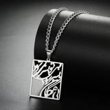 LIKGREAT Iranian Persian Parsi Farsi Poem Eshgh Necklace Stainless Steel Women Spuare Pendant Necklace Chain Jewelry Gift