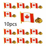 Enamel Canada Flag Lapel Pin - Maple Leaf Patriotic Badge for Suit Blazer - Waving Canadian Flag Pins Bulk Souvenir