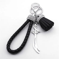 Arabic Zulfiqar Imam Ali Swords Stainless Steel Pendant Keychain for Women Men Silver Color Muslim Sword Islamic Jewelry llavero
