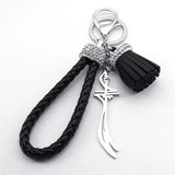 Arabic Zulfiqar Imam Ali Swords Stainless Steel Pendant Keychain for Women Men Silver Color Muslim Sword Islamic Jewelry llavero