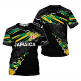 All Over Print Jamaica Flag T-shirt For Men Summer O'neck T Shirts Clothes Men's Short Sleeves Oversized Tshirt Tops