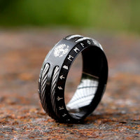 2024 NEW Men's 316L stainless-steel rings retro Odin Viking rune for teen RING Amulet fashion Jewelry Gift Valentine's day Gift