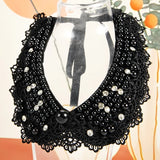 Pearl Beaded Lace Trim Collar Ribbons Women Necklace Wedding Jewelry for Clothes Dress  Beads Crystal Collar Wedding Jewelry