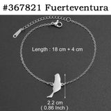 Anniyo 18CM+4CM Spain Tenerife Lanzarote Palma Gomera Fuerteventura El Hierro Map Bracelets for Women Jewelry Bangle #367421
