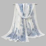 Indian Style New Chiffon Scarves Women Breathable Thin Simulation Silk Scarf Ladies Shawl And Wraps Women Printing Hijab Stole