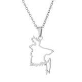 2024 new fashion stainless steel Bangladesh hollow map pendant necklace for men and women geometric titanium steel pendant natio