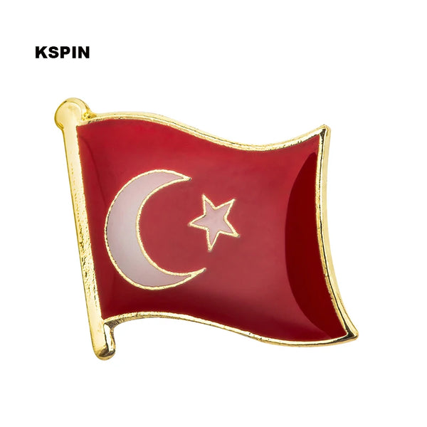Turkey Flag Badge Symbol Pin Metal Badges Decorative Brooch Pins for Clothes Brooch Jewelry