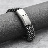 Bracelet Men's Stainless Steel Chain Punk Motorcycle Accessories Charm Bracelets Magnetic Clasp Vintage Jewelry Gifts Boyfriend