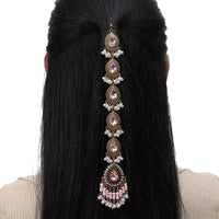Vintage Hair Accessories For Women Crystal Simulated Pearl Beads Tassel Head Chain Ethnic Handmade Women's Hair Accesories