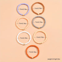 7Pcs Colorful Stackable Anklet Set For Women Heart Charm Soft Clay Pottery Layering Ankle Bracelet Girls Summer Beach Jewelry