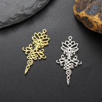 Dawapara Unalome Pendant OM Lotus Flower Charm for Jewelry Making Stainless Steel Spiritual Yoga Symbol Buddhism Accessories